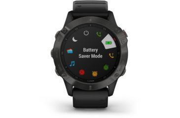 Image of Garmin Fenix 6 Sapphire Multisport Fitness Watch, Gray w/Black Band, 010-02158-10