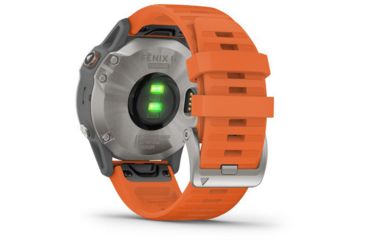 Image of Garmin Fenix 6 Sapphire Multisport Fitness Watch, Ti Gray w/Orange Band, 010-02158-13