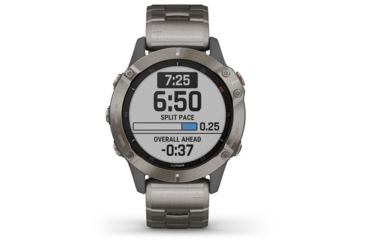 Image of Garmin Fenix 6 Sapphire Multisport Fitness Watch, Titanium Gray w/Ti Band, 010-02158-22