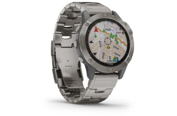 Image of Garmin Fenix 6 Sapphire Multisport Fitness Watch, Titanium Gray w/Ti Band, 010-02158-22