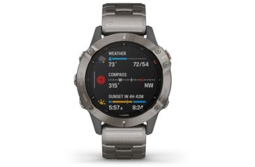 Image of Garmin Fenix 6 Sapphire Multisport Fitness Watch, Titanium Gray w/Ti Band, 010-02158-22