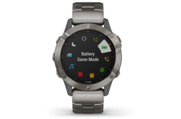 Image of Garmin Fenix 6 Sapphire Multisport Fitness Watch, Titanium Gray w/Ti Band, 010-02158-22