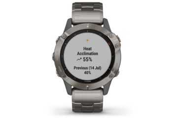 Image of Garmin Fenix 6 Sapphire Multisport Fitness Watch, Titanium Gray w/Ti Band, 010-02158-22