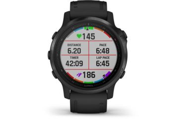 Image of Garmin Fenix 6S Pro Multisport GPS Smartwatch, Black w/ Black Band, 010-02159-13