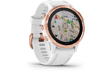 Image of Garmin Fenix 6S Pro Multisport GPS Smartwatch, Rose Gold w/White Band, 010-02159-10