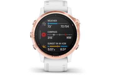 Image of Garmin Fenix 6S Pro Multisport GPS Smartwatch, Rose Gold w/White Band, 010-02159-10