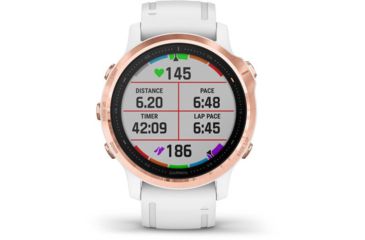 Image of Garmin Fenix 6S Pro Multisport GPS Smartwatch, Rose Gold w/White Band, 010-02159-10