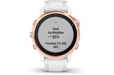 Image of Garmin Fenix 6S Pro Multisport GPS Smartwatch, Rose Gold w/White Band, 010-02159-10