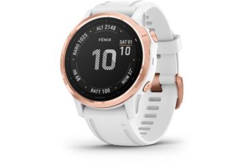 Image of Garmin Fenix 6S Pro Multisport GPS Smartwatch, Rose Gold w/White Band, 010-02159-10