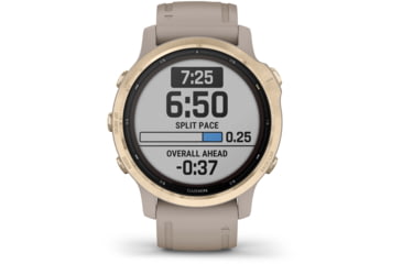Image of Garmin Fenix 6S Pro Solar Watch, Light Gold w/ Light Sand Band, 010-02409-10