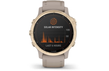Image of Garmin Fenix 6S Pro Solar Watch, Light Gold w/ Light Sand Band, 010-02409-10
