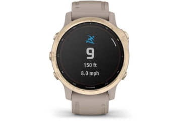 Image of Garmin Fenix 6S Pro Solar Watch, Light Gold w/ Light Sand Band, 010-02409-10