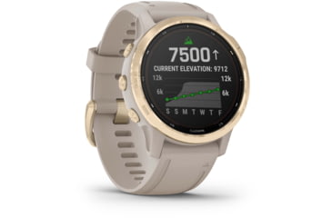 Image of Garmin Fenix 6S Pro Solar Watch, Light Gold w/ Light Sand Band, 010-02409-10