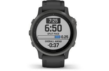 Image of Garmin Fenix 6S Sapphire Multisport GPS Smartwatch, Carbon Grey DLC w/Black Band, 010-02159-24
