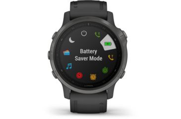 Image of Garmin Fenix 6S Sapphire Multisport GPS Smartwatch, Carbon Grey DLC w/Black Band, 010-02159-24