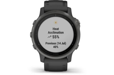 Image of Garmin Fenix 6S Sapphire Multisport GPS Smartwatch, Carbon Grey DLC w/Black Band, 010-02159-24