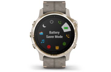 Image of Garmin Fenix 6S Sapphire Multisport GPS Smartwatch, Champagne w/Shale Suede Band, 010-02159-39