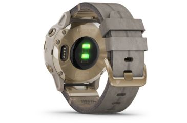 Image of Garmin Fenix 6S Sapphire Multisport GPS Smartwatch, Champagne w/Shale Suede Band, 010-02159-39