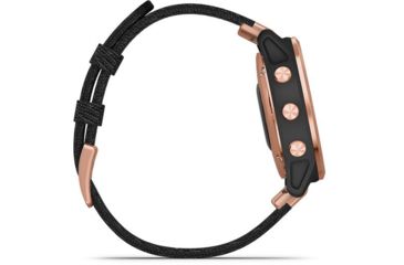 Image of Garmin Fenix 6S Sapphire Multisport GPS Smartwatch, Rose Gold/Black w/Nylon Band, 010-02159-36