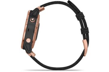 Image of Garmin Fenix 6S Sapphire Multisport GPS Smartwatch, Rose Gold/Black w/Nylon Band, 010-02159-36