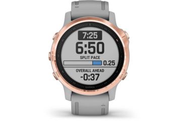 Image of Garmin Fenix 6S Sapphire Multisport GPS Smartwatch, Rose Gold w/Gray Band, 010-02159-20