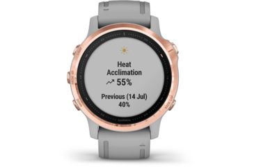 Image of Garmin Fenix 6S Sapphire Multisport GPS Smartwatch, Rose Gold w/Gray Band, 010-02159-20