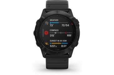 Image of Garmin Fenix 6X Pro Multisport GPS Smartwatch, Black w/Black Band, 010-02157-00