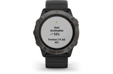 Image of Garmin Fenix 6X Sapphire Multisport GPS Smartwatch, Carbon Gray DLC w/Black Band, 010-02157-10