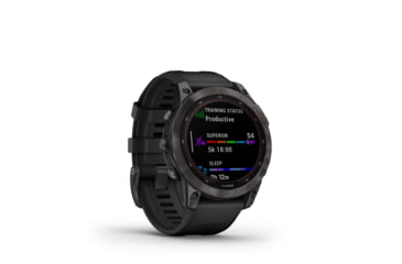 Image of Garmin Fenix 7 Sapphire Solar Watch, Carbon Gray DLC Titanium Case, Black Band, 010-02540-20