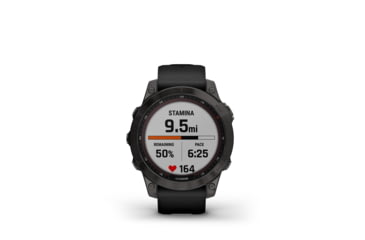 Image of Garmin Fenix 7 Sapphire Solar Watch, Carbon Gray DLC Titanium Case, Black Band, 010-02540-20