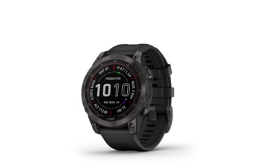 Image of Garmin Fenix 7 Sapphire Solar Watch, Carbon Gray DLC Titanium Case, Black Band, 010-02540-20