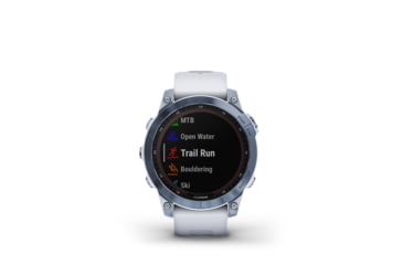 Image of Garmin Fenix 7 Sapphire Solar Watch, Mineral Blue DLC Titanium Case, Whitestone Band, 010-02540-24