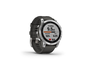 Image of Garmin Fenix 7 Watch, Silver Case, Graphite Band, 010-02540-00