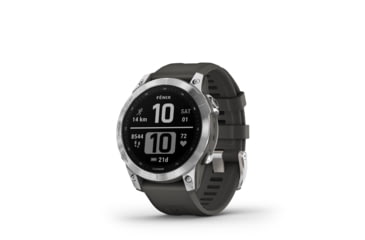 Image of Garmin Fenix 7 Watch, Silver Case, Graphite Band, 010-02540-00