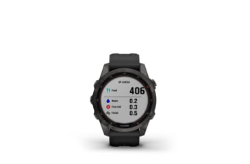 Image of Garmin Fenix 7S Sapphire Solar Watch, Carbon Gray DLC Titanium Case, Black Band, 010-02539-24