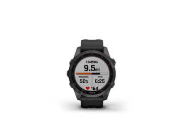 Image of Garmin Fenix 7S Sapphire Solar Watch, Carbon Gray DLC Titanium Case, Black Band, 010-02539-24