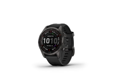 Image of Garmin Fenix 7S Sapphire Solar Watch, Carbon Gray DLC Titanium Case, Black Band, 010-02539-24