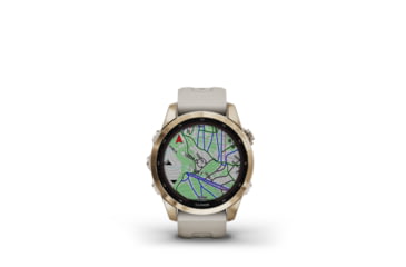 Image of Garmin Fenix 7S Sapphire Solar Watch, Cream Gold Titanium Case, Sand Band, 010-02539-20