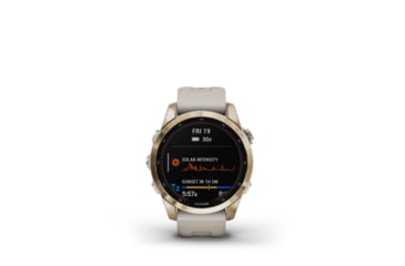 Image of Garmin Fenix 7S Sapphire Solar Watch, Cream Gold Titanium Case, Sand Band, 010-02539-20