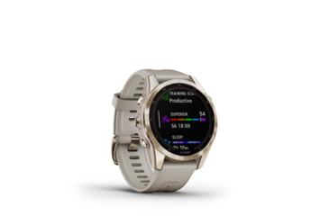 Image of Garmin Fenix 7S Sapphire Solar Watch, Cream Gold Titanium Case, Sand Band, 010-02539-20