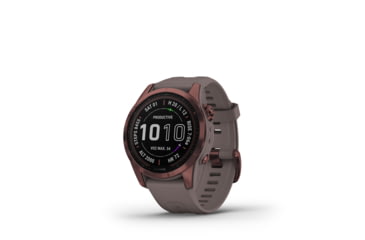 Image of Garmin Fenix 7S Sapphire Solar Watch, Dark Bronze Titanium Case, Shale Gray Band, 010-02539-28