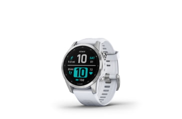 Image of Garmin Fenix 7S Watch, Silver Case, Whitestone Band, 010-02539-02