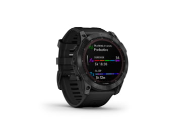 Image of Garmin Fenix 7X Sapphire Solar Watch, Black DLC Titanium Case, Black Band, 010-02541-22