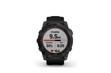 Image of Garmin Fenix 7X Sapphire Solar Watch, Black DLC Titanium Case, Black Band, 010-02541-22
