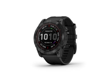 Image of Garmin Fenix 7X Sapphire Solar Watch, Black DLC Titanium Case, Black Band, 010-02541-22