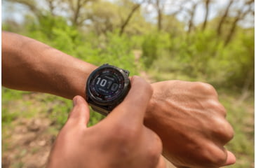 Image of Garmin Fenix 7X Sapphire Solar Watch, Carbon Gray DLC Titanium Case, Black Band, 010-02541-10