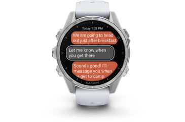 Image of Garmin fenix 8 AMOLED 43mm GPS Watch, Silver with Whitestone Silicone Band, 010-02903-00