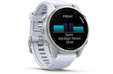 Image of Garmin fenix 8 AMOLED 43mm GPS Watch, Silver with Whitestone Silicone Band, 010-02903-00