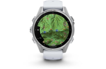 Image of Garmin fenix 8 AMOLED 43mm GPS Watch, Silver with Whitestone Silicone Band, 010-02903-00