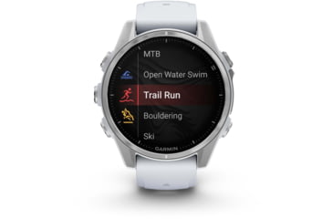 Image of Garmin fenix 8 AMOLED 43mm GPS Watch, Silver with Whitestone Silicone Band, 010-02903-00